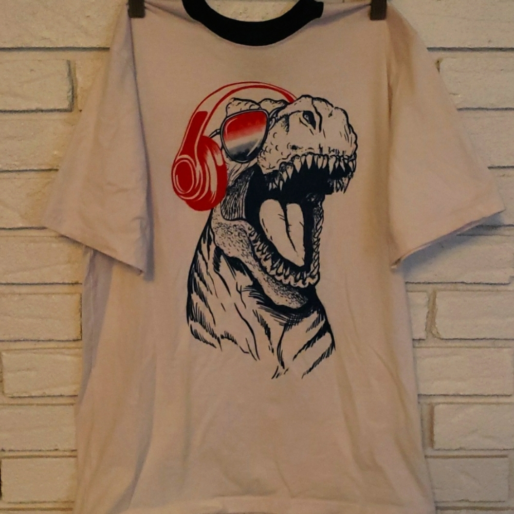 Boys t-shirt with American 4th of July trex screen print